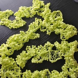 Crocheted Lace Scarf Green